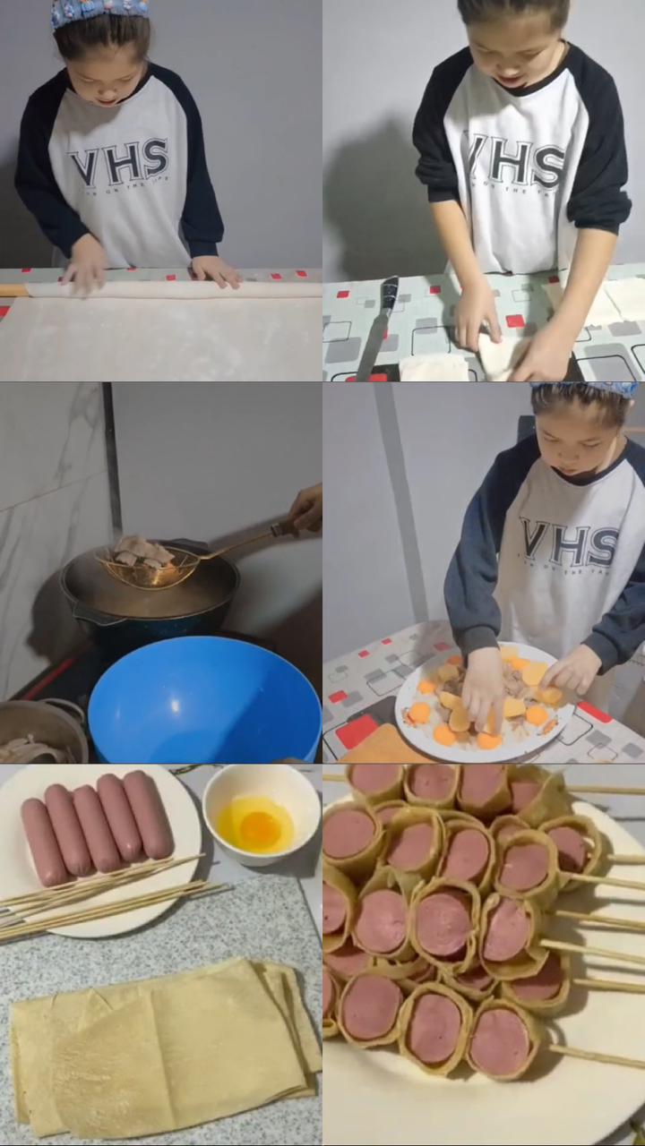 "Дәмді және тез"  тақырыбында өзі тағам дайындап көрсетуде.